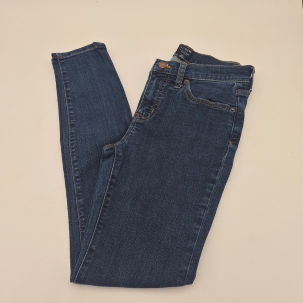 J.Crew 8 Inch Mid-Rise Skinny Jeans Dark Wash Blue Size 26 BA776‎ Re-Imagined